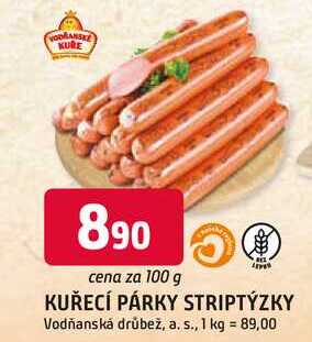Kuřecí párky stryptýzky 100g
