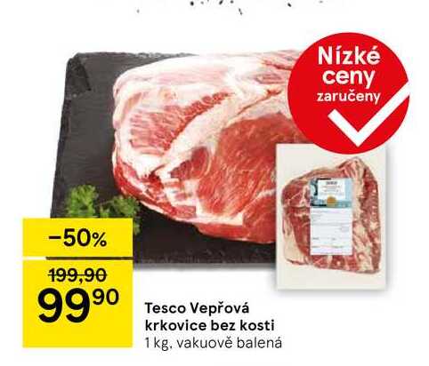 Tesco Vepřová krkovice bez kosti, 1 kg 