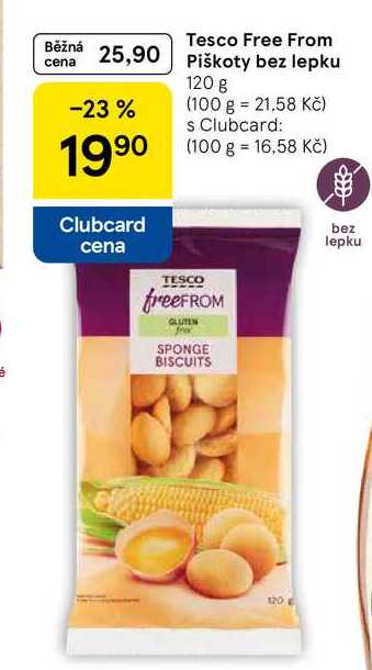 Tesco Free From Piškoty bez lepku, 120 g 