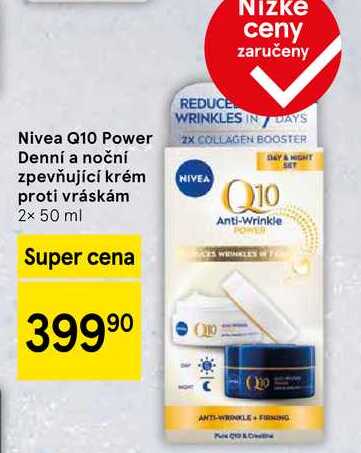 NizkNivea Q10 Power Denní a noční zpevňující krém proti vráskám, 2x 50 ml 