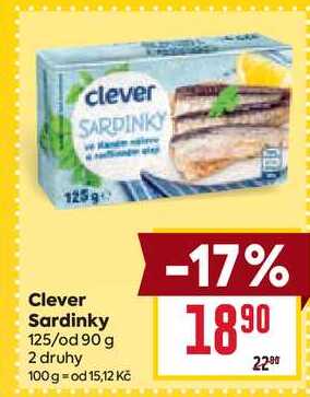 Clever Sardinky 125/od 90 g 