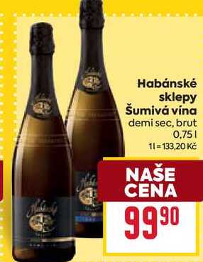 Habánské sklepy Šumivá vína demi sec, brut 0,75l