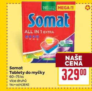 Somat Tablety do myčky 60-75 ks 