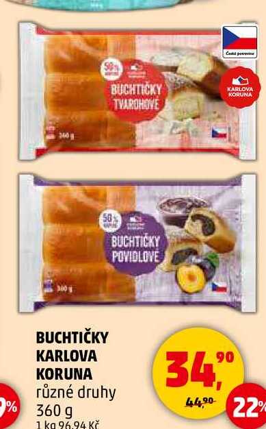 BUCHTIČKY KARLOVA KORUNA různé druhy, 360 g 