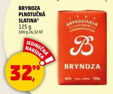 BRYNDZA PLNOTUČNÁ SLATINA, 125 g  