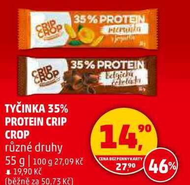 TYČINKA 35% PROTEIN CRIP CROP různé druhy, 55 g 