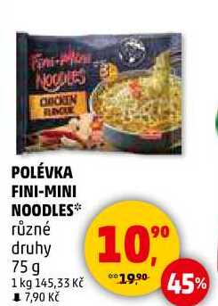 POLÉVKA FINI-MINI NOODLES různé druhy, 75 g