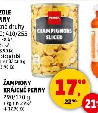 ŽAMPIONY KRÁJENÉ PENNY, 290/170 g 