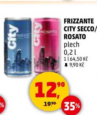 FRIZZANTE CITY SECCO/ ROSATO plech, 0,2 l