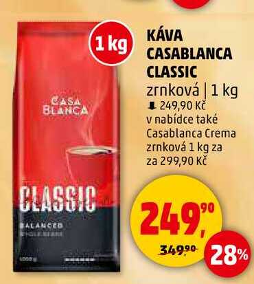 KÁVA CASABLANCA CLASSIC zrnková, 1 kg 