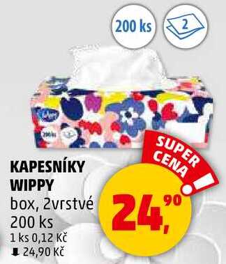 KAPESNÍKY WIPPY box, 2vrstvé, 200 ks