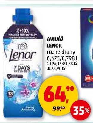 AVIVÁŽ LENOR různé druhy, 0,675/0,798 l