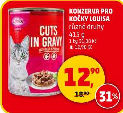 KONZERVA PRO KOČKY LOUISA různé druhy, 415 g 