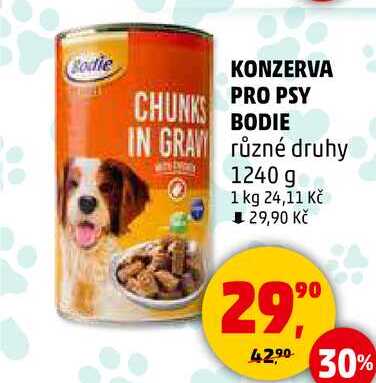 KONZERVA PRO PSY BODIE různé druhy, 1240 g 