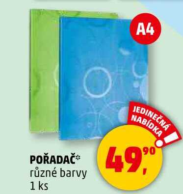 POŘADAČ různé barvy, 1 ks 
