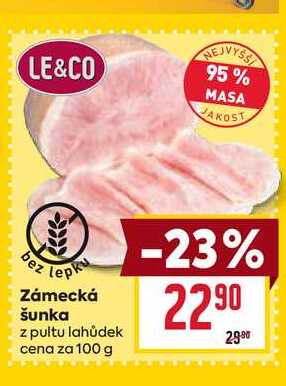 Zámecká šunka z pultu lahůdek cena za 100 g