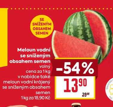 Meloun vodní se sníženým obsahem semen volný cena za 1 kg 