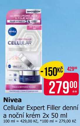 Nivea Cellular Expert Filler denní a noční krém 2x 50 ml 