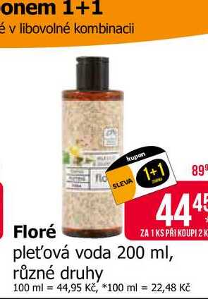 Floré pleťová voda 200 ml, různé druhy 