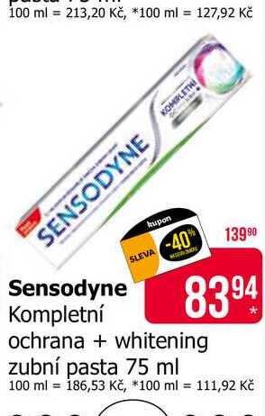 Sensodyne Kompletníochrana + whitening zubní pasta 75 ml