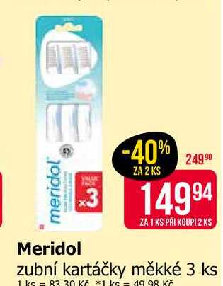 Meridol zubní kartáčky měkké 3 ks 