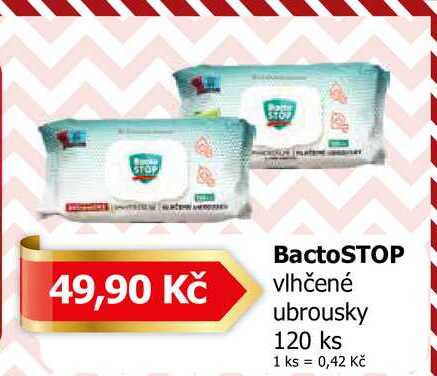 BactoSTOP vlhčené ubrousky 120 ks
