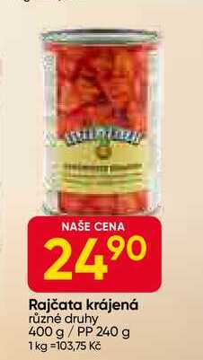 Rajčata krájená různé druhy 400 g / PP 240 g 