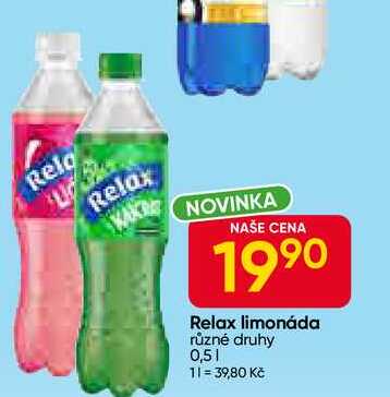 Relax limonáda různé druhy 0,5l