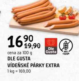 DLE GUSTA VÍDEŇSKÉ PÁRKY EXTRA 100g