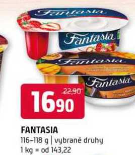 Danone Fantasia, různé druhy 116-118g