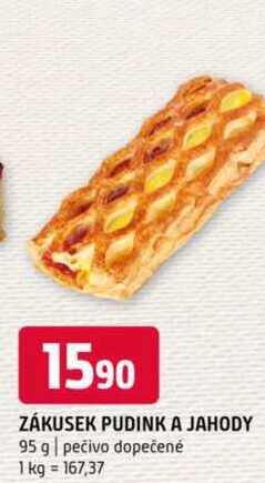 ZÁKUSEK PUDINK A JAHODY 95 g pečivo dopečené