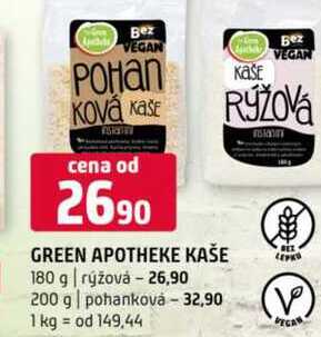 GREEN APOTHEKE KAŠE 180 g rýžová 200 g pohanková 