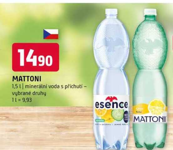 MATTONI 1,5l minerální voda s příchutí vybrané druhy 