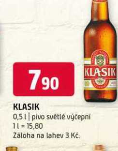 KLASIK 0,5l pivo světlé výčepní 
