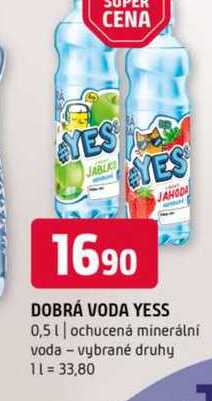 DOBRÁ VODA YESS JAHODA 0,5l ochucená minerální voda vybrané druhy