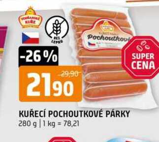 KUŘECÍ POCHOUTKOVÉ PÁRKY 280 g 