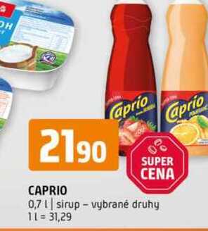 Caprio 0,7l sirup vybrané druhy
