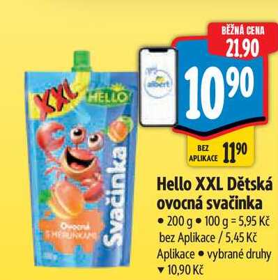  Hello XXL Dětská ovocná svačinka 200 g  