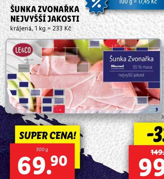 ŠUNKA ZVONAŘKA NEJVYŠŠÍ JAKOSTI, 300 g