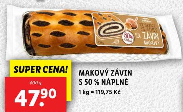 MAKOVÝ ZÁVIN S 50 % NÁPLNĚ, 400 g