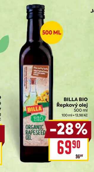BILLA BIO Řepkový olej 500 ml