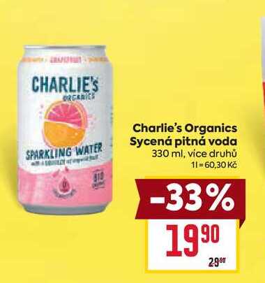 Charlie's Organics Sycená pitná voda 330 ml
