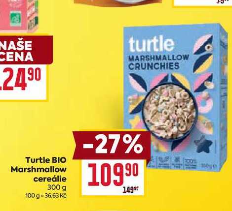 Turtle BIO Marshmallow cereálie 300 g 