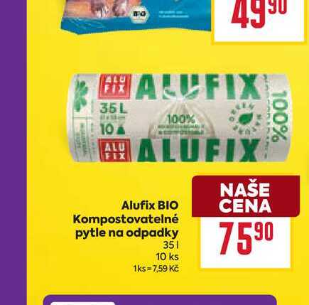 Alufix BIO Kompostovatelné pytle na odpadky 35l 10 ks 