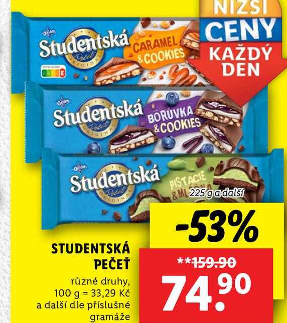 STUDENTSKÁ PEČEŤ, 225 g a další 