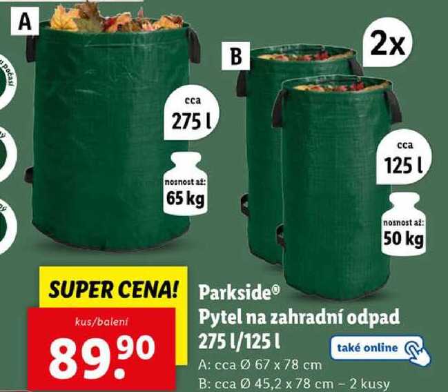 Parkside Pytel na zahradní odpad 275 l/125 l