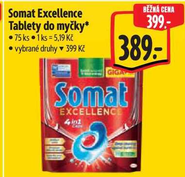 Somat Excellence Tablety do myčky, 75 ks 