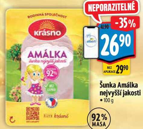 Šunka Amálka nejvyšší jakosti, 100 g 