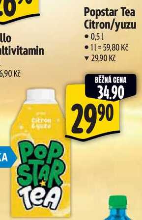 Popstar Tea Citron/yuzu, 0,5 l