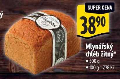 Mlynářský chléb žitný, 500 g 